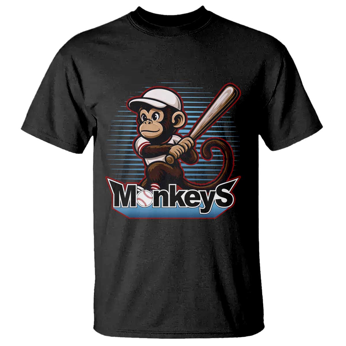 Funny Chimpanzee Swinging Bat Baseball T Shirt Sport Humor Gift - Wonder Print Shop