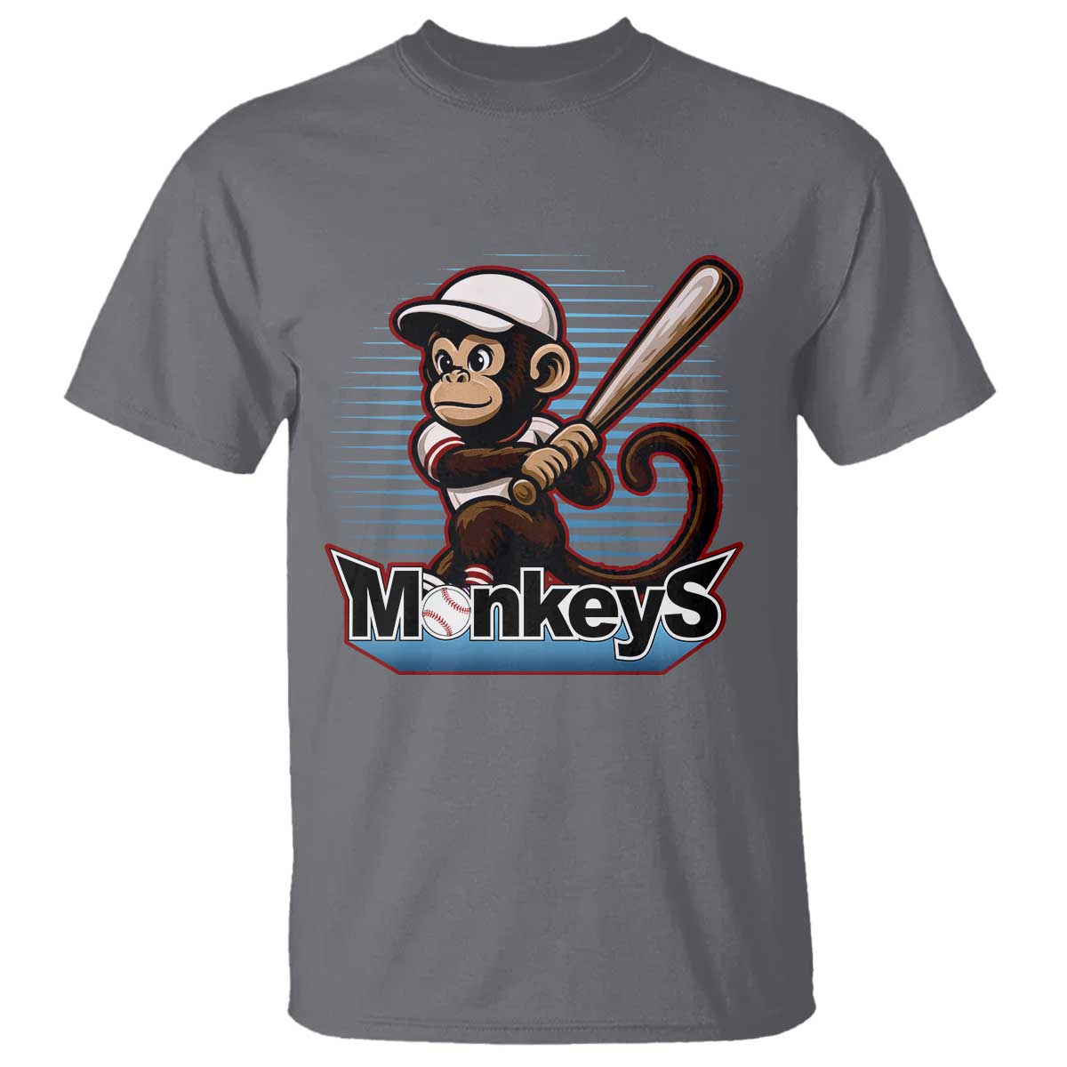 Funny Chimpanzee Swinging Bat Baseball T Shirt Sport Humor Gift - Wonder Print Shop