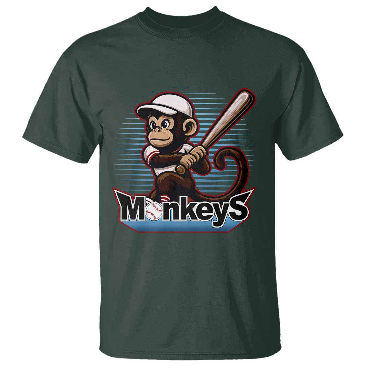 Funny Chimpanzee Swinging Bat Baseball T Shirt Sport Humor Gift - Wonder Print Shop