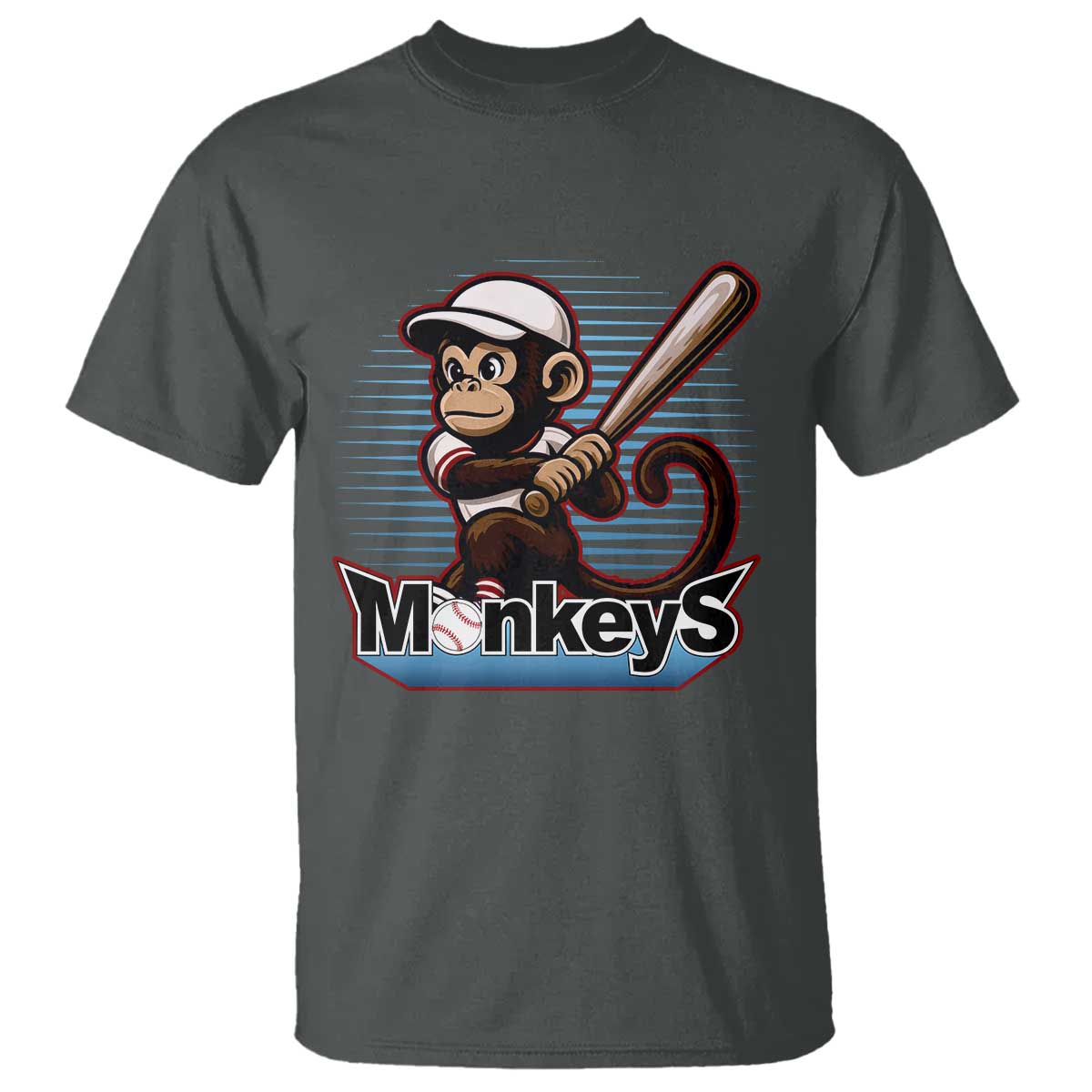 Funny Chimpanzee Swinging Bat Baseball T Shirt Sport Humor Gift - Wonder Print Shop