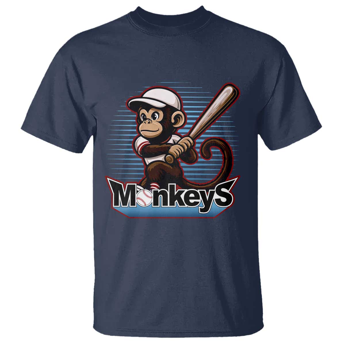 Funny Chimpanzee Swinging Bat Baseball T Shirt Sport Humor Gift - Wonder Print Shop