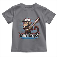Funny Chimpanzee Swinging Bat Baseball Toddler T Shirt Sport Humor Gift - Wonder Print Shop