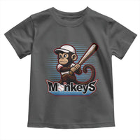 Funny Chimpanzee Swinging Bat Baseball Toddler T Shirt Sport Humor Gift - Wonder Print Shop