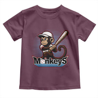 Funny Chimpanzee Swinging Bat Baseball Toddler T Shirt Sport Humor Gift - Wonder Print Shop