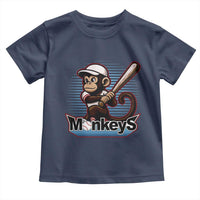 Funny Chimpanzee Swinging Bat Baseball Toddler T Shirt Sport Humor Gift - Wonder Print Shop