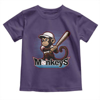Funny Chimpanzee Swinging Bat Baseball Toddler T Shirt Sport Humor Gift - Wonder Print Shop