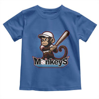 Funny Chimpanzee Swinging Bat Baseball Toddler T Shirt Sport Humor Gift - Wonder Print Shop