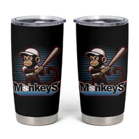 Funny Chimpanzee Swinging Bat Baseball Tumbler Cup Sport Humor Gift