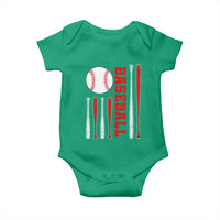 Patriotic Baseball American Flag Baby Onesie Sports Lover Gift - Wonder Print Shop