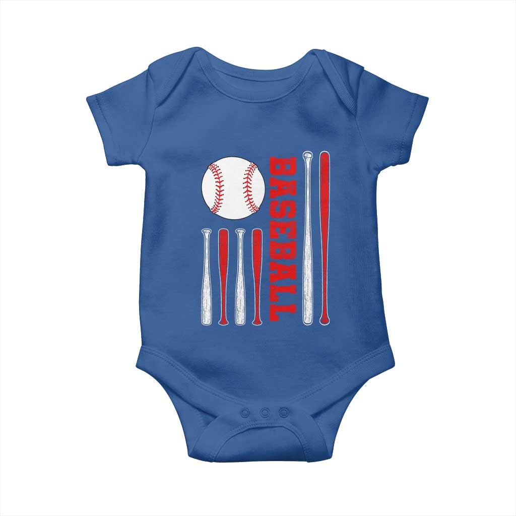 Patriotic Baseball American Flag Baby Onesie Sports Lover Gift - Wonder Print Shop
