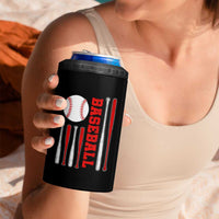 Patriotic Baseball American Flag 4 in 1 Can Cooler Tumbler Sports Lover Gift