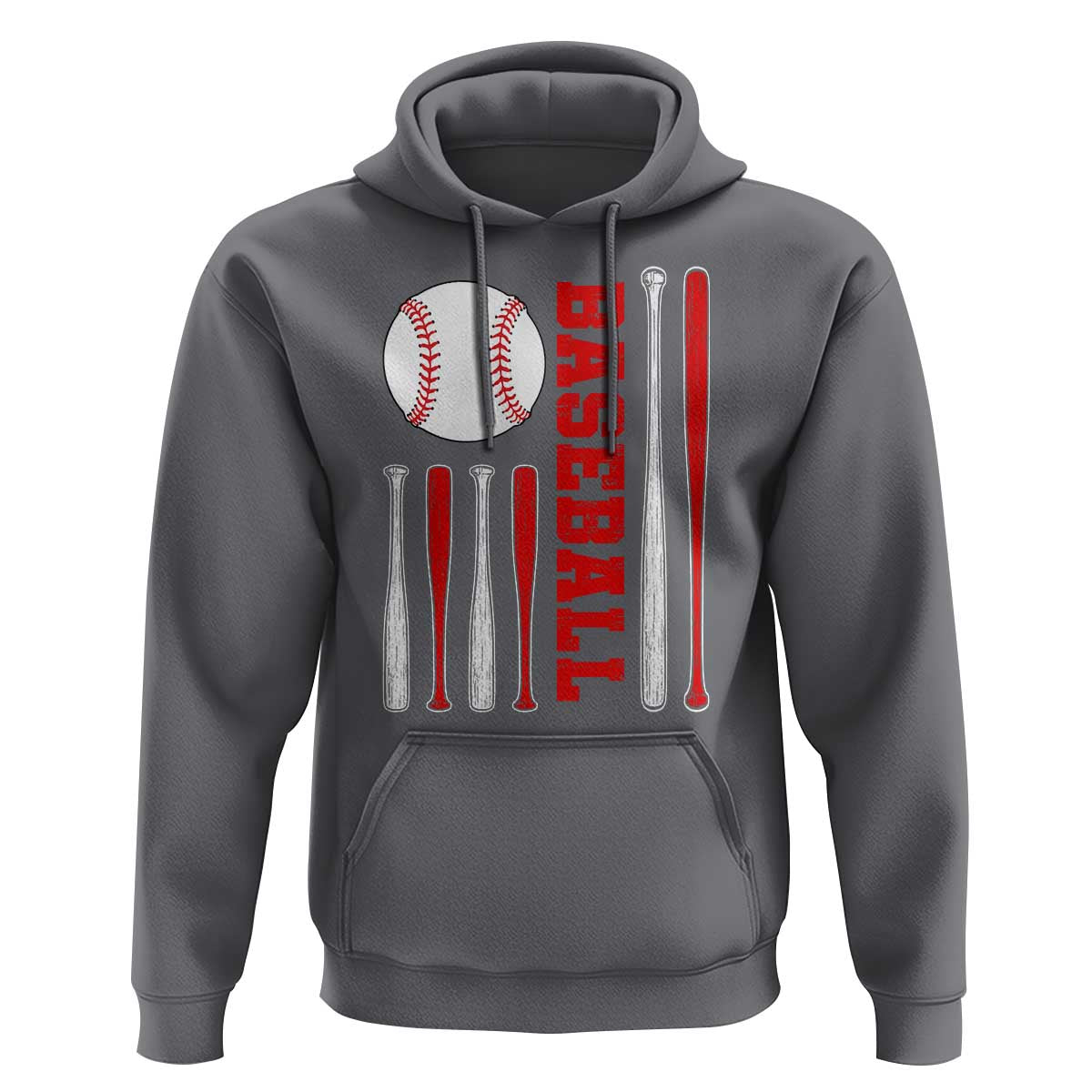 Patriotic Baseball American Flag Hoodie Sports Lover Gift - Wonder Print Shop