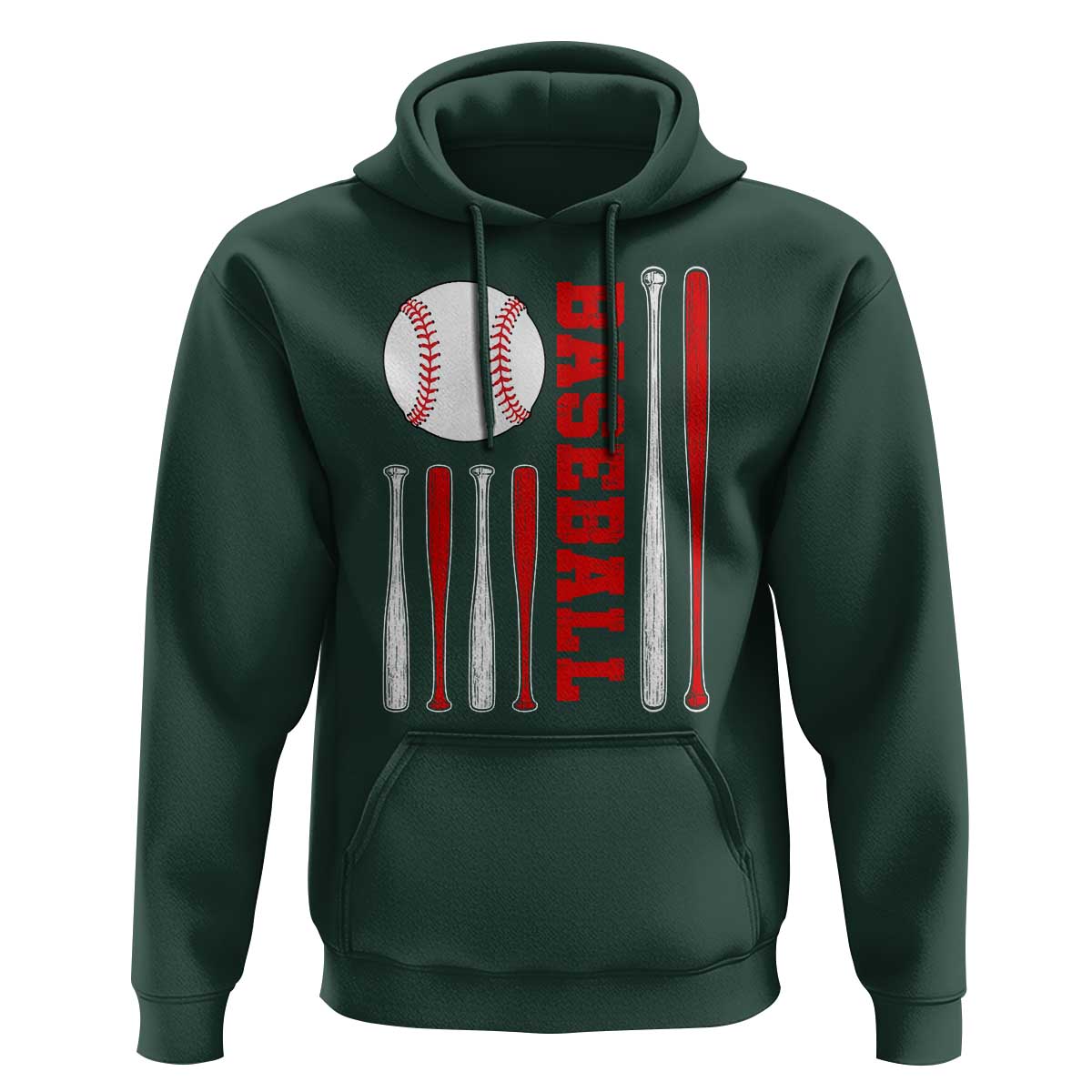 Patriotic Baseball American Flag Hoodie Sports Lover Gift - Wonder Print Shop