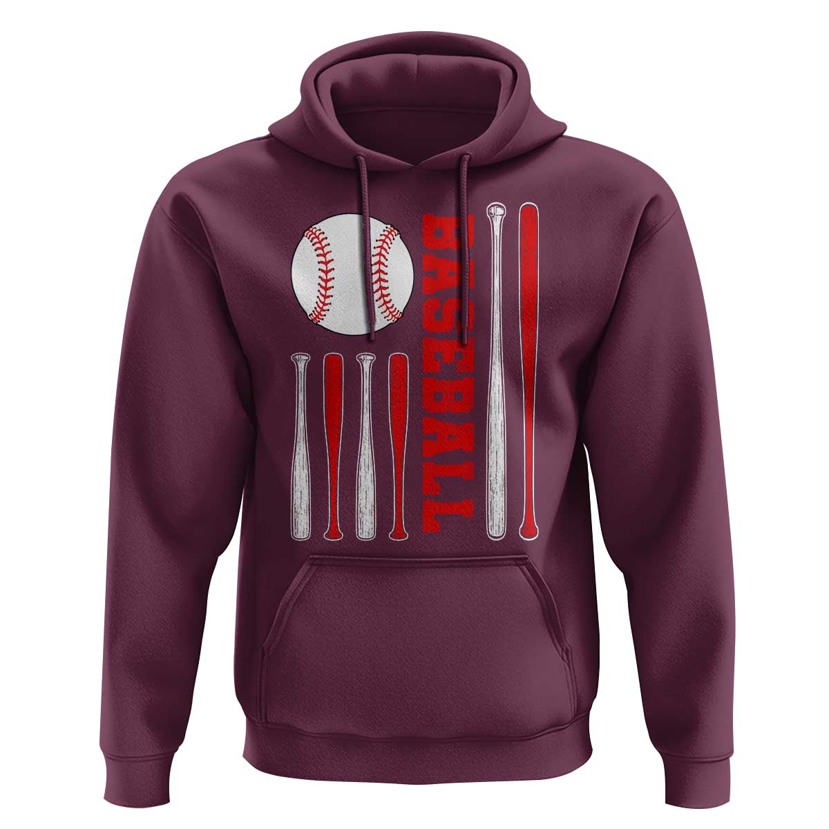 Patriotic Baseball American Flag Hoodie Sports Lover Gift - Wonder Print Shop
