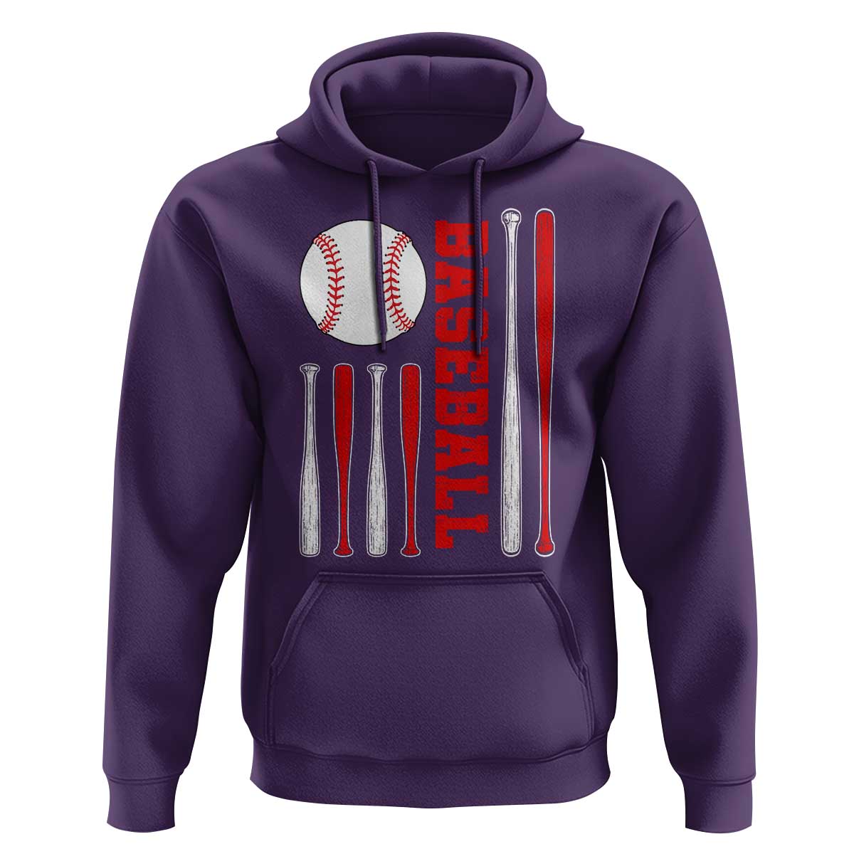 Patriotic Baseball American Flag Hoodie Sports Lover Gift - Wonder Print Shop