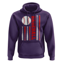 Patriotic Baseball American Flag Hoodie Sports Lover Gift - Wonder Print Shop