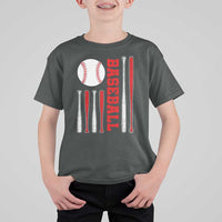 Patriotic Baseball American Flag T Shirt For Kid Sports Lover Gift - Wonder Print Shop