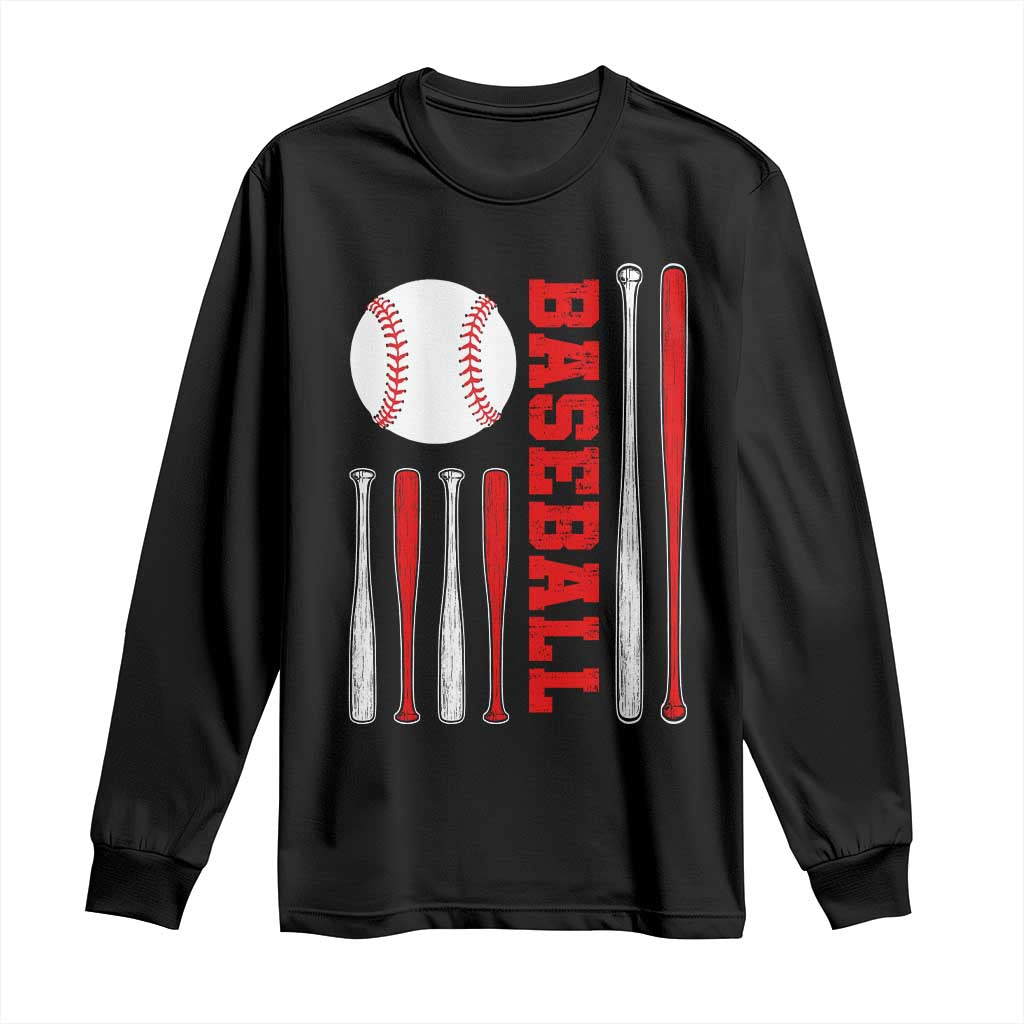 Patriotic Baseball American Flag Long Sleeve Shirt Sports Lover Gift - Wonder Print Shop