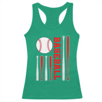 Patriotic Baseball American Flag Racerback Tank Top Sports Lover Gift - Wonder Print Shop