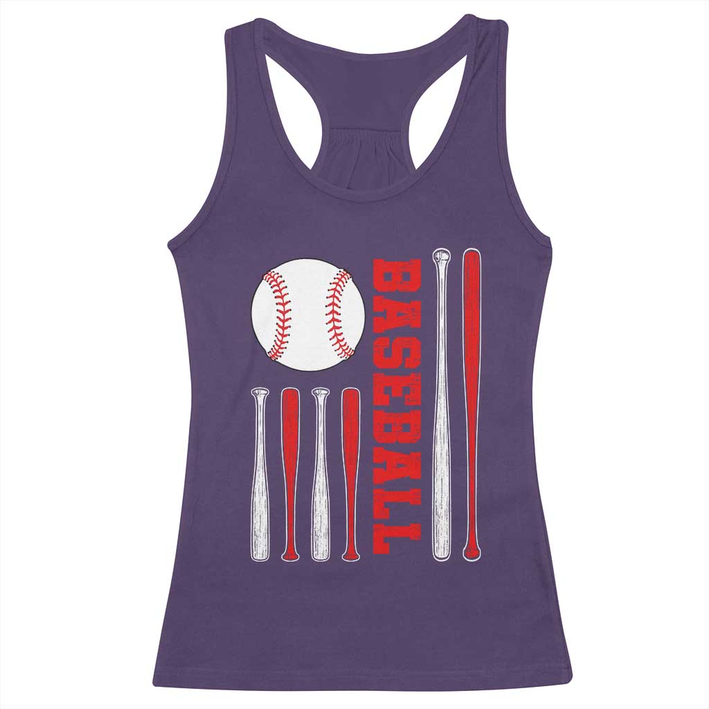 Patriotic Baseball American Flag Racerback Tank Top Sports Lover Gift - Wonder Print Shop
