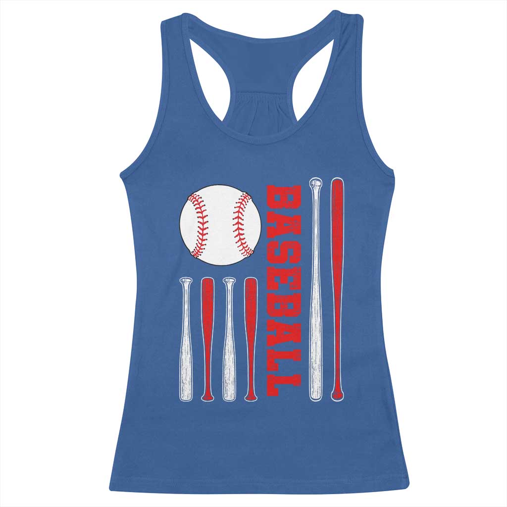 Patriotic Baseball American Flag Racerback Tank Top Sports Lover Gift - Wonder Print Shop