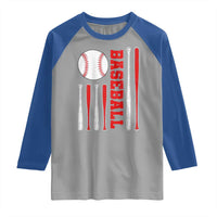 Patriotic Baseball American Flag Raglan Shirt Sports Lover Gift - Wonder Print Shop