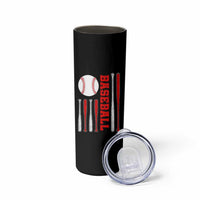 Patriotic Baseball American Flag Skinny Tumbler Sports Lover Gift