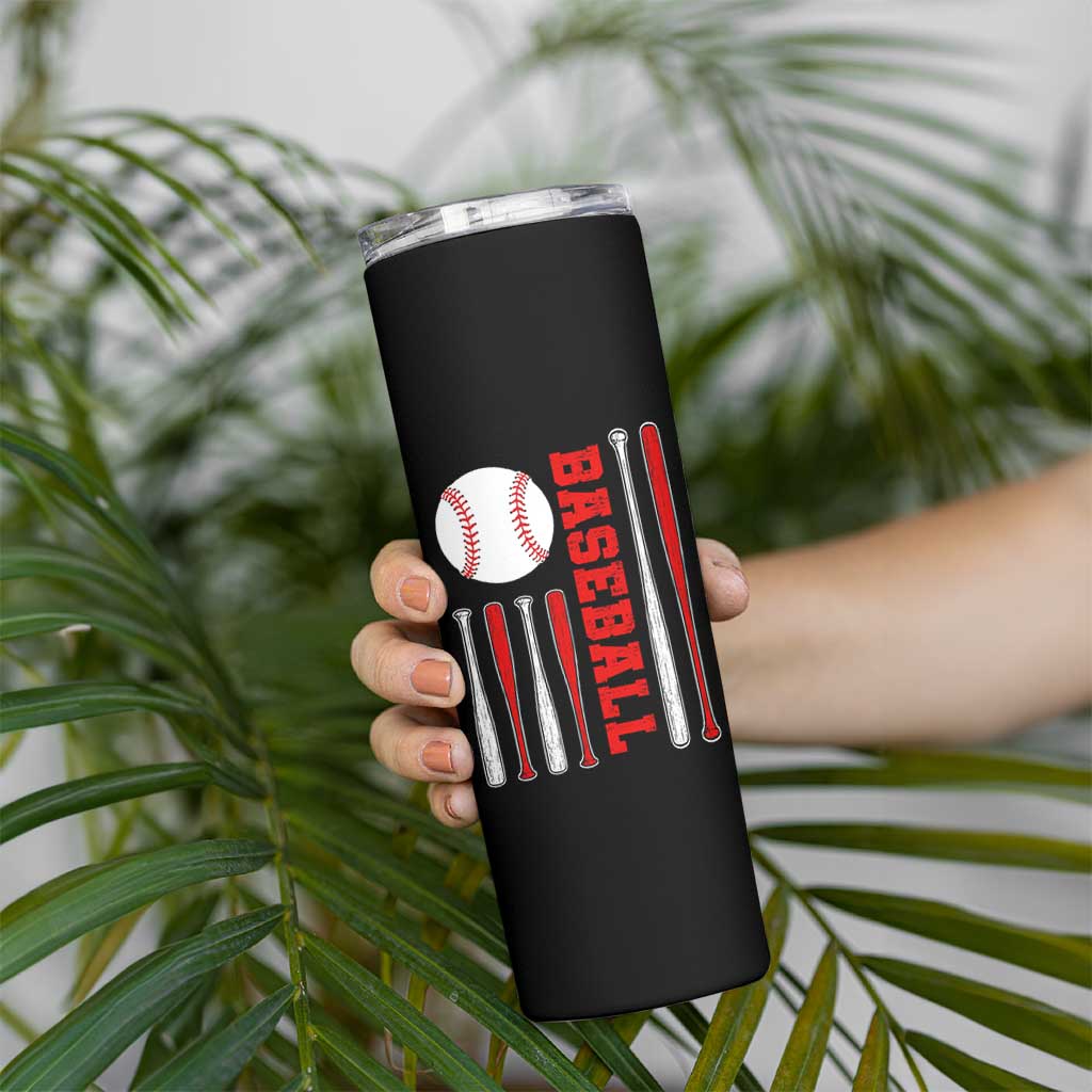 Patriotic Baseball American Flag Skinny Tumbler Sports Lover Gift