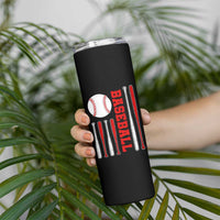 Patriotic Baseball American Flag Skinny Tumbler Sports Lover Gift