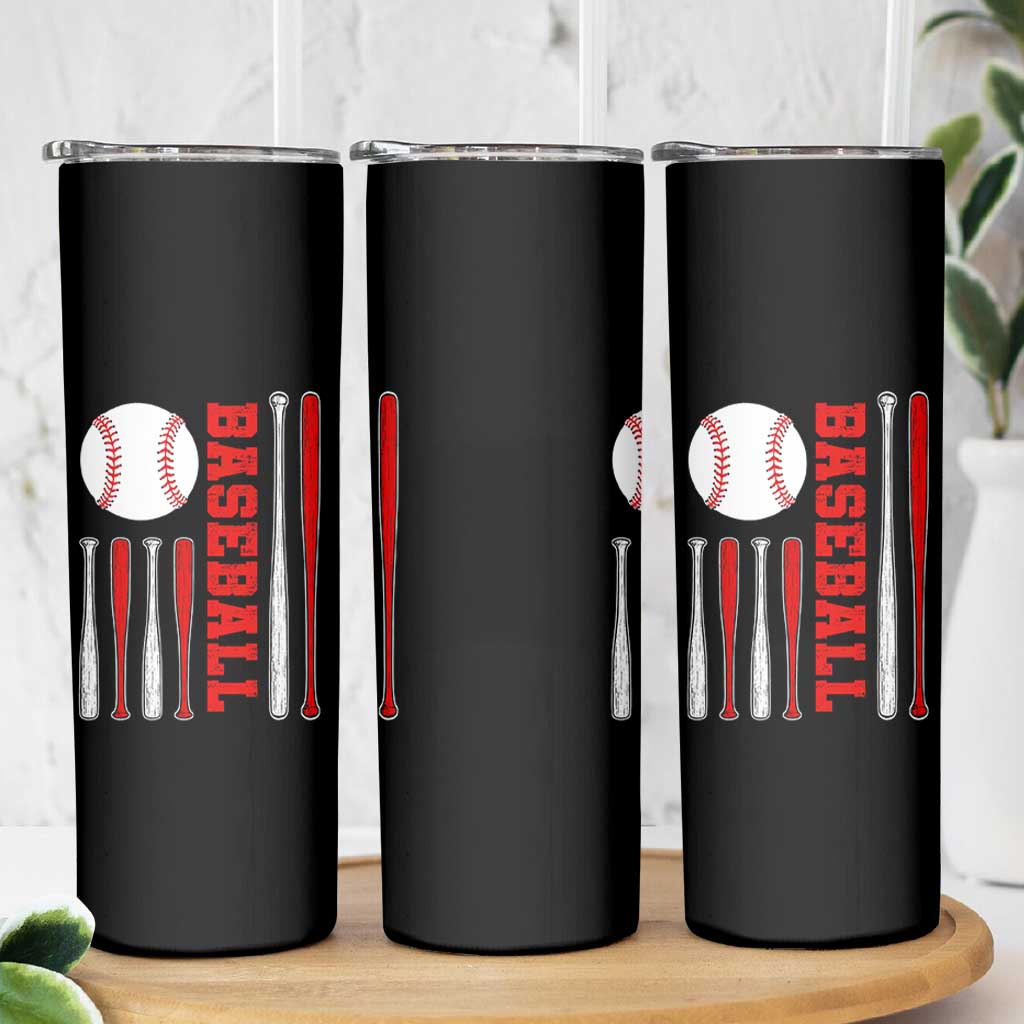 Patriotic Baseball American Flag Skinny Tumbler Sports Lover Gift