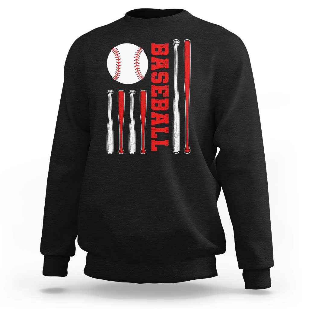Patriotic Baseball American Flag Sweatshirt Sports Lover Gift - Wonder Print Shop
