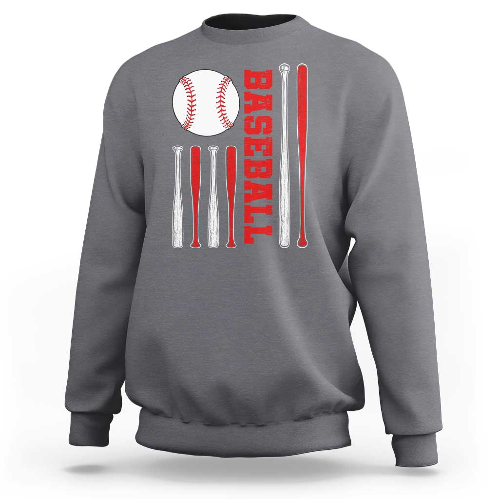Patriotic Baseball American Flag Sweatshirt Sports Lover Gift - Wonder Print Shop