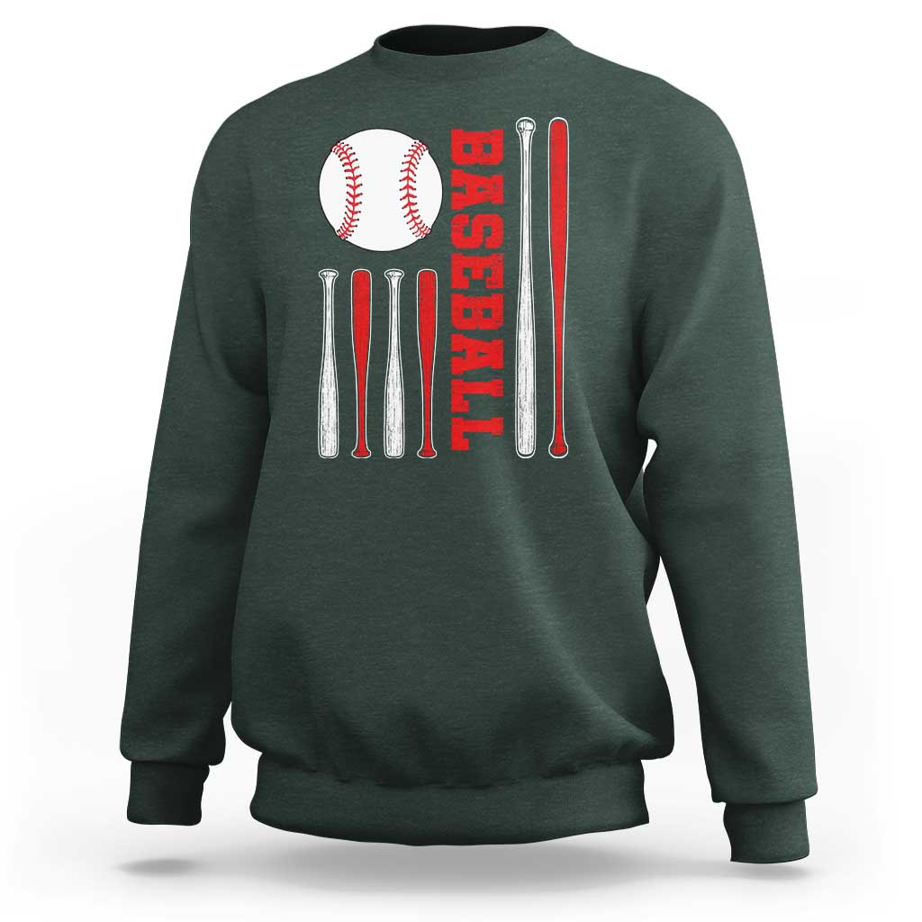 Patriotic Baseball American Flag Sweatshirt Sports Lover Gift - Wonder Print Shop