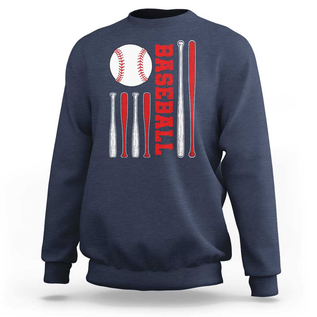Patriotic Baseball American Flag Sweatshirt Sports Lover Gift - Wonder Print Shop