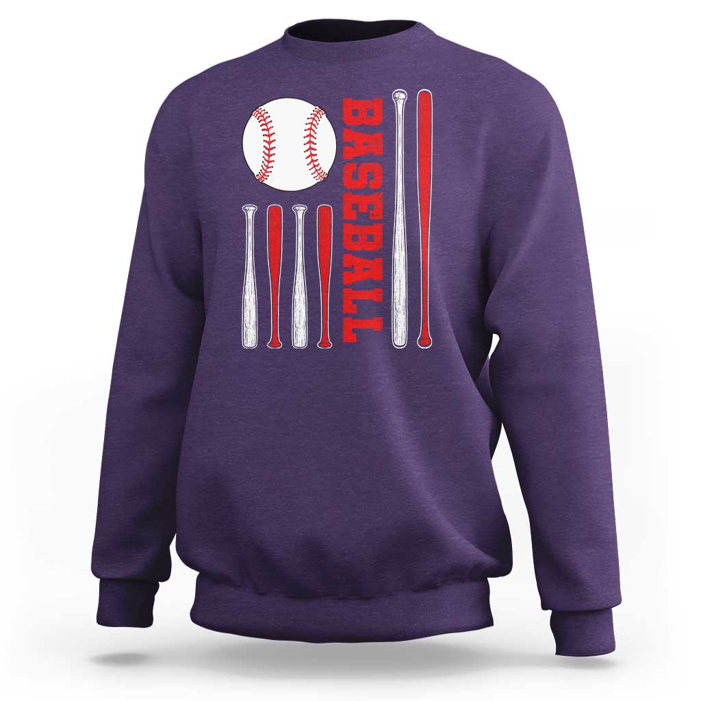 Patriotic Baseball American Flag Sweatshirt Sports Lover Gift - Wonder Print Shop