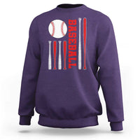Patriotic Baseball American Flag Sweatshirt Sports Lover Gift - Wonder Print Shop