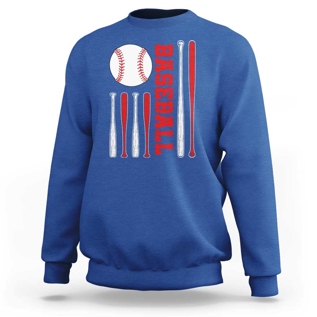 Patriotic Baseball American Flag Sweatshirt Sports Lover Gift - Wonder Print Shop