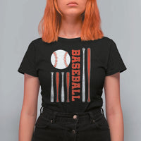 Patriotic Baseball American Flag T Shirt For Women Sports Lover Gift - Wonder Print Shop