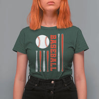 Patriotic Baseball American Flag T Shirt For Women Sports Lover Gift - Wonder Print Shop