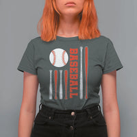Patriotic Baseball American Flag T Shirt For Women Sports Lover Gift - Wonder Print Shop