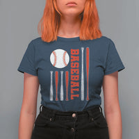 Patriotic Baseball American Flag T Shirt For Women Sports Lover Gift - Wonder Print Shop