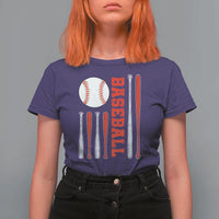 Patriotic Baseball American Flag T Shirt For Women Sports Lover Gift - Wonder Print Shop