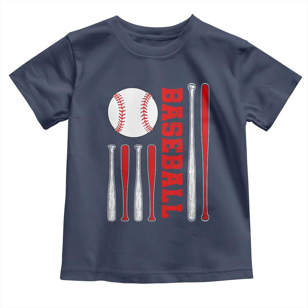 Patriotic Baseball American Flag Toddler T Shirt Sports Lover Gift - Wonder Print Shop