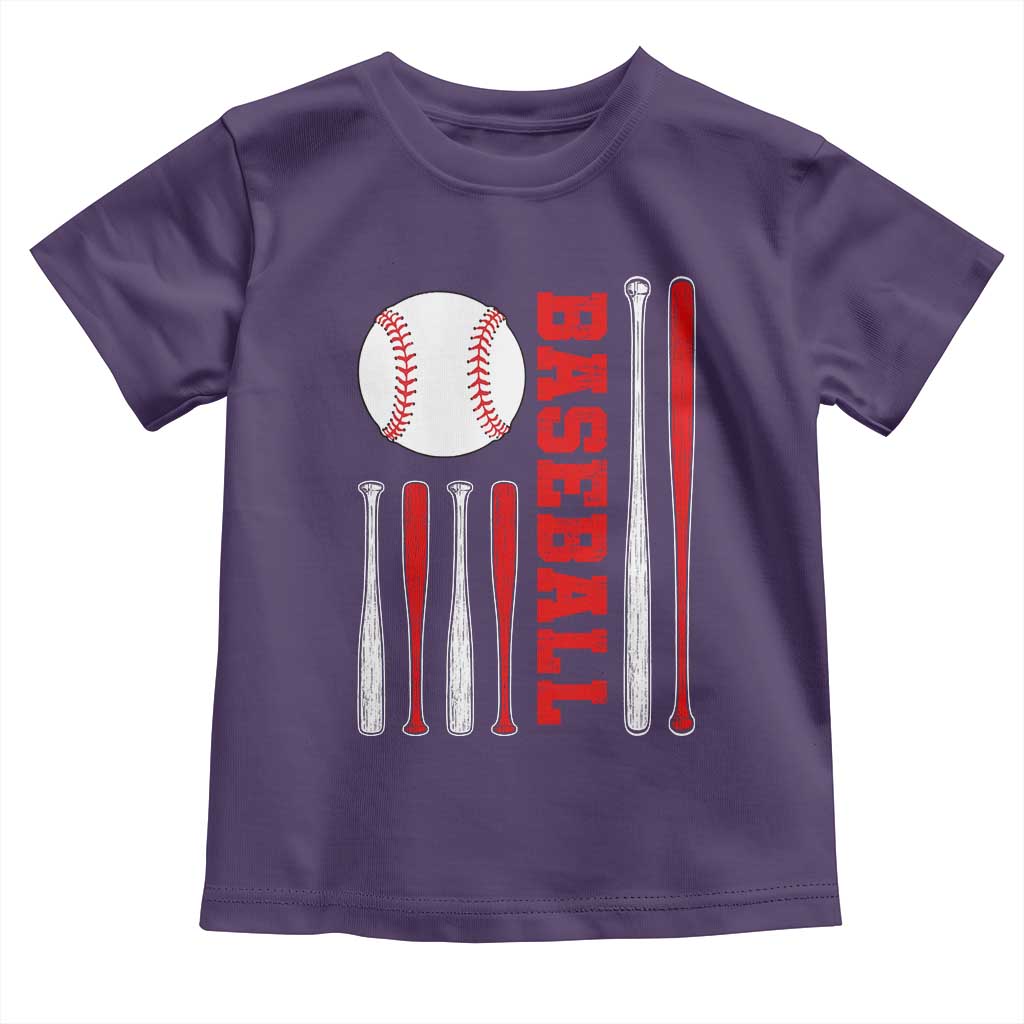 Patriotic Baseball American Flag Toddler T Shirt Sports Lover Gift - Wonder Print Shop