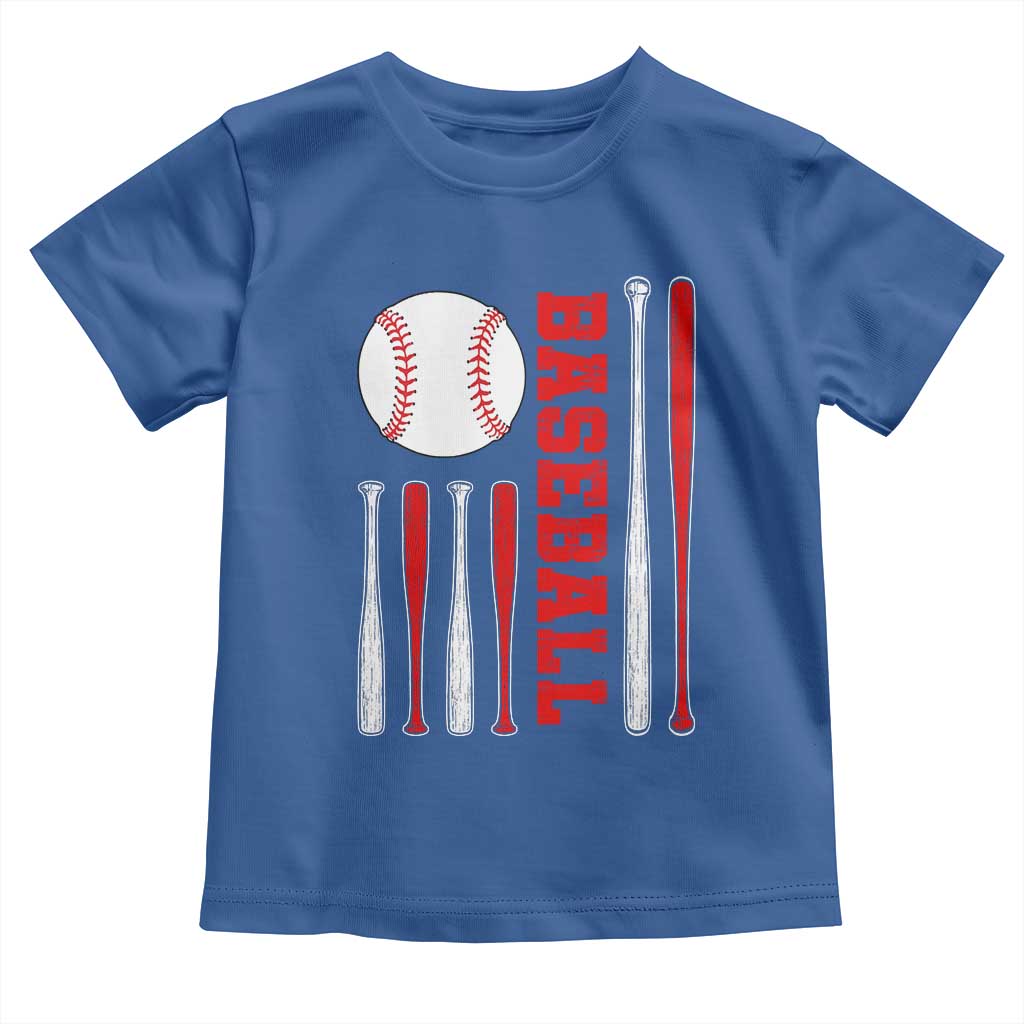 Patriotic Baseball American Flag Toddler T Shirt Sports Lover Gift - Wonder Print Shop