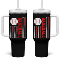 Patriotic Baseball American Flag Tumbler With Handle Sports Lover Gift