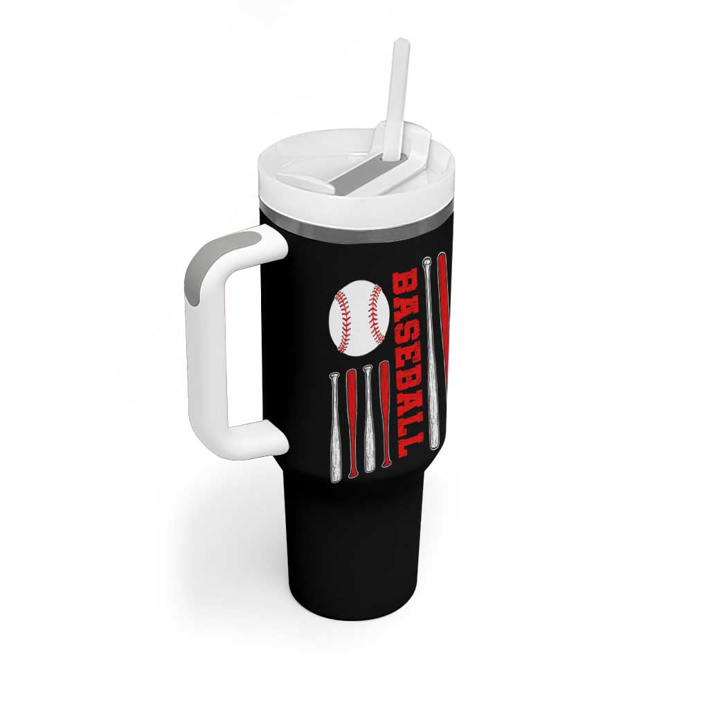 Patriotic Baseball American Flag Tumbler With Handle Sports Lover Gift