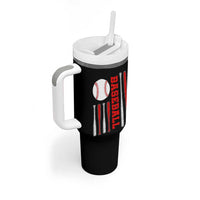 Patriotic Baseball American Flag Tumbler With Handle Sports Lover Gift