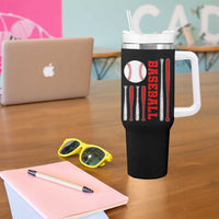 Patriotic Baseball American Flag Tumbler With Handle Sports Lover Gift