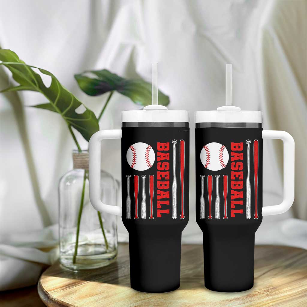 Patriotic Baseball American Flag Tumbler With Handle Sports Lover Gift